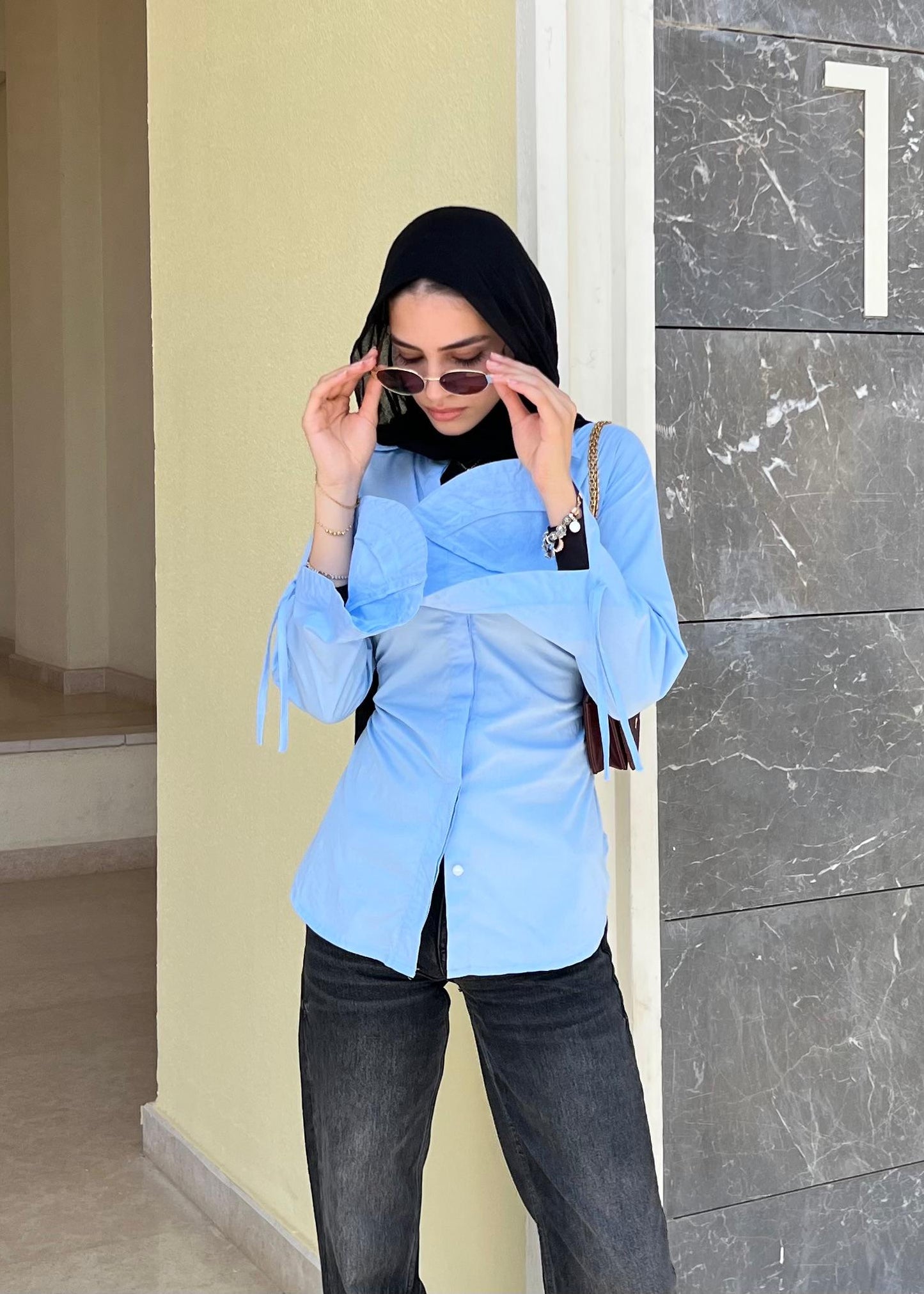 Tie me blouse - Blue