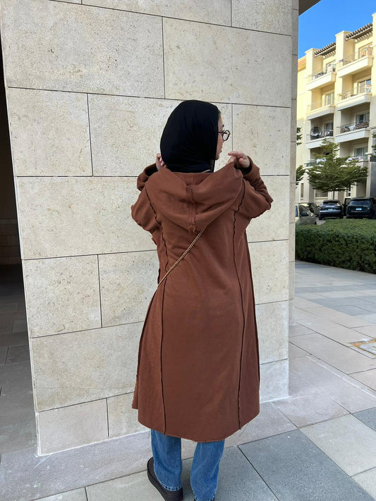 THE SWEAT CARDI - IN BROWN