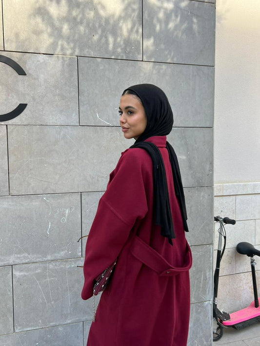 THE CORE COAT-IN BURGUNDY