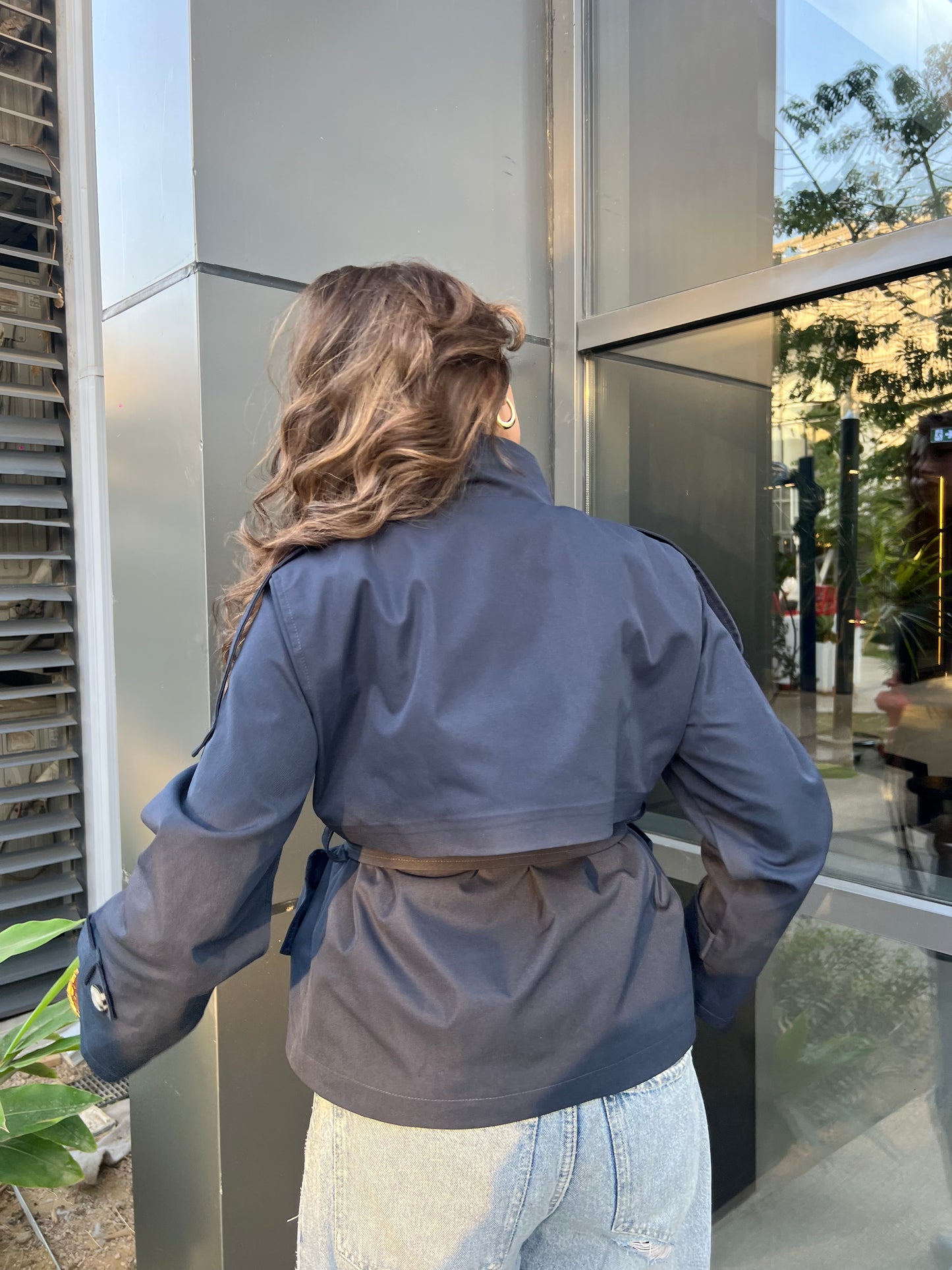 THE COLLÉR TRENCH - in navy(PRE-ORDER)