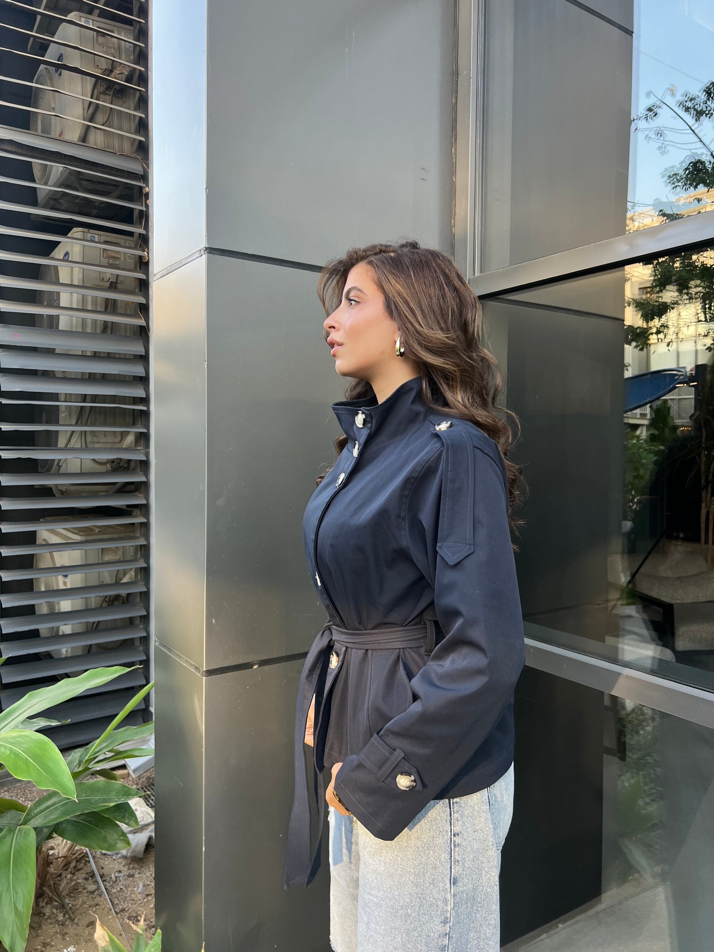 THE COLLÉR TRENCH - in navy(PRE-ORDER)