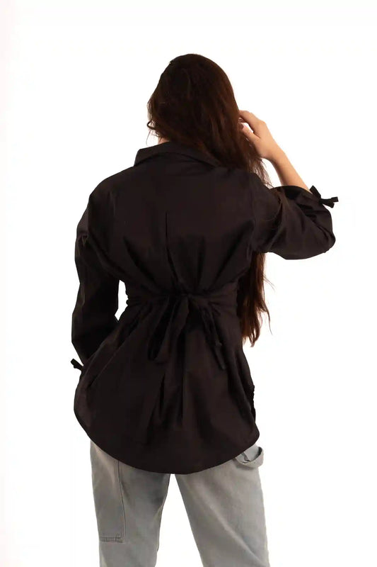 Tie me blouse-Black