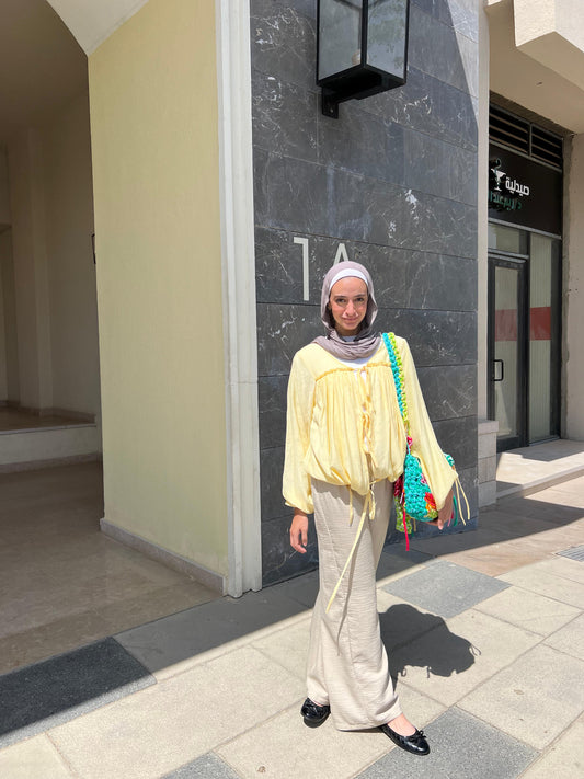 Ribbon blouse - Yellow