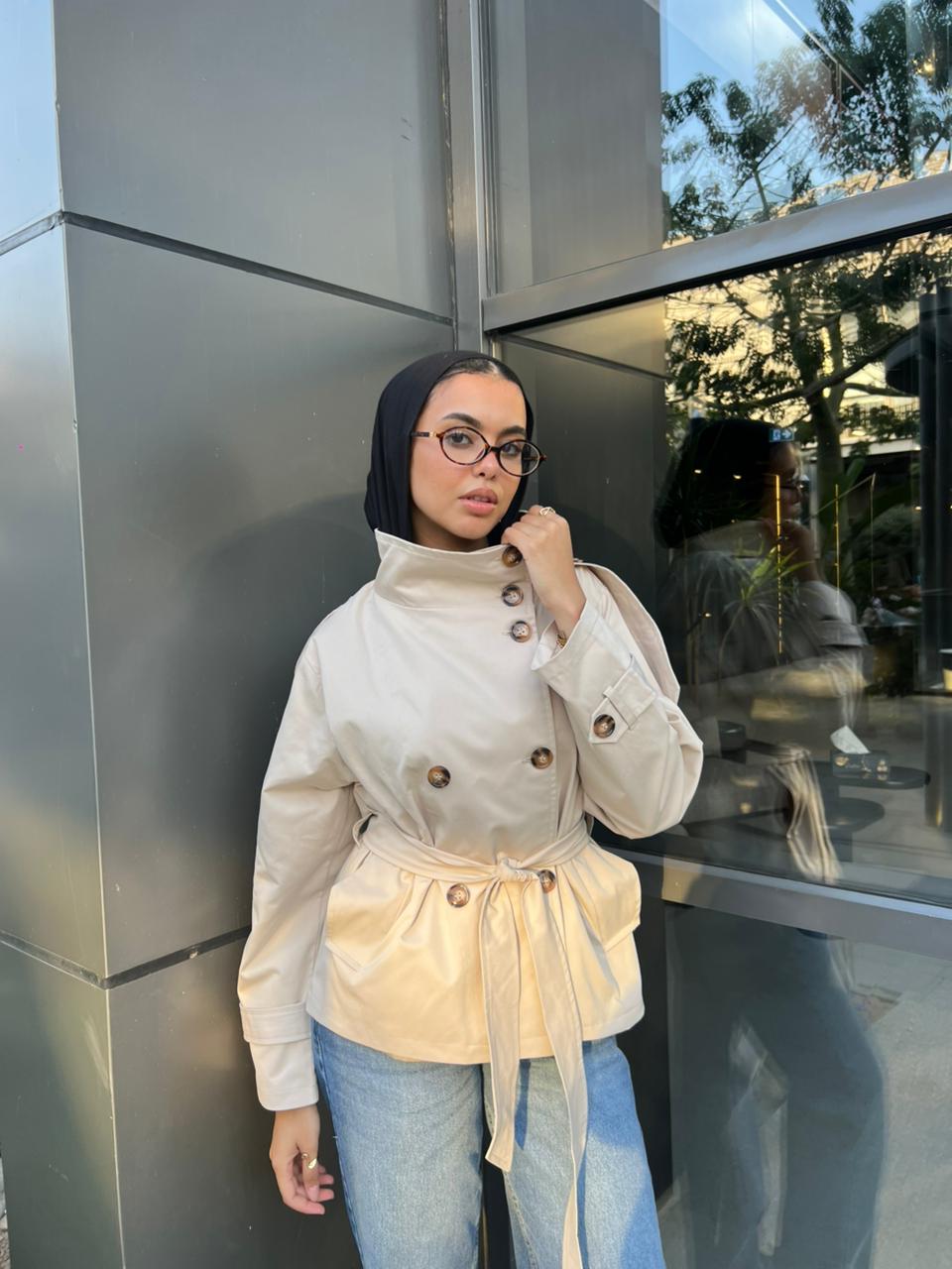 THE COLLÉR TRENCH- in beige               (PRE-ORDER)