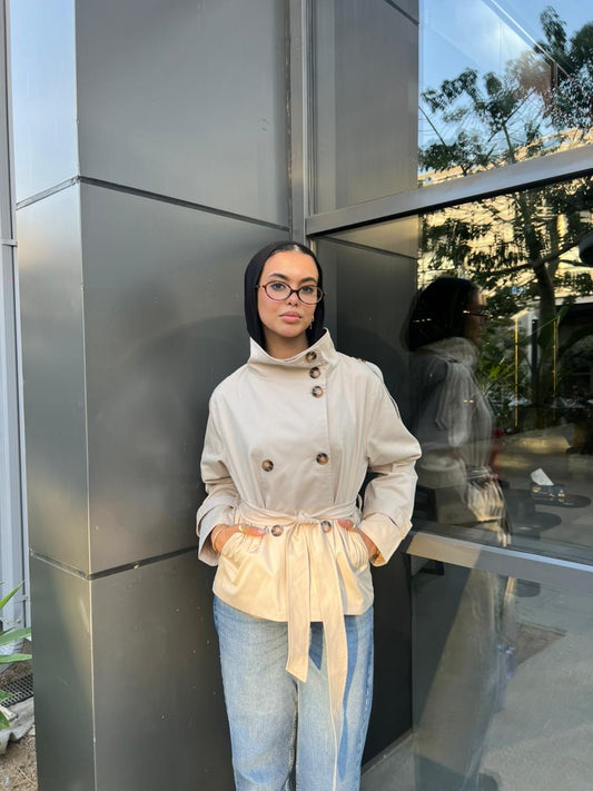 THE COLLÉR TRENCH- in beige               (PRE-ORDER)